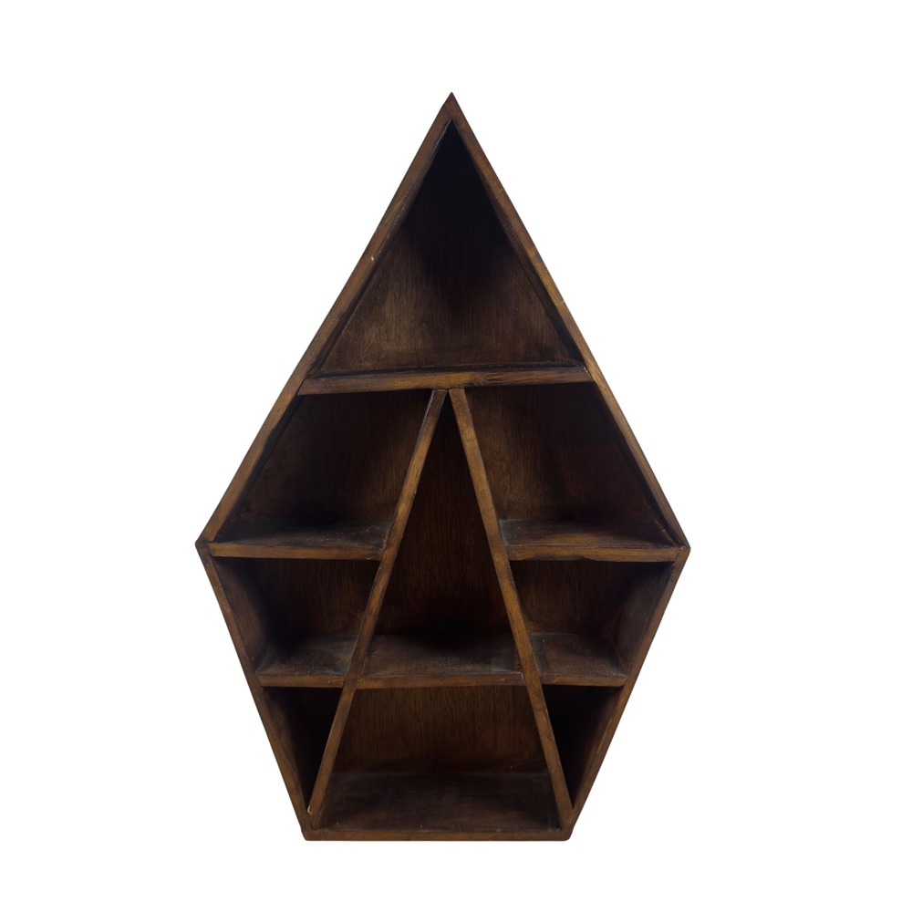 Earthbound Trading Co Coffin Shadow Box Wood Crystal Display Shelf Gothic 24in
